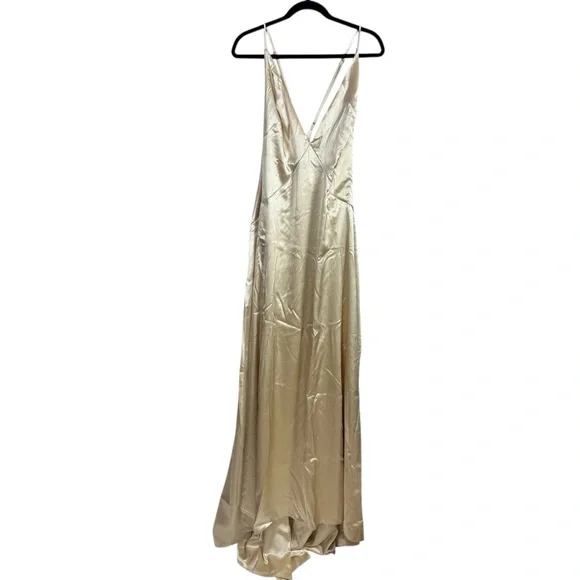 Fashion Nova l NWT Sierra High Slit Maxi Dress - Champagne 1X - Picture 4 of 11